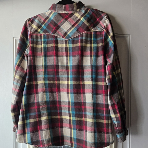 Bit & Bridle Womens Western Red and Green Plaid Shirt- XLarge - Picture 6 of 7